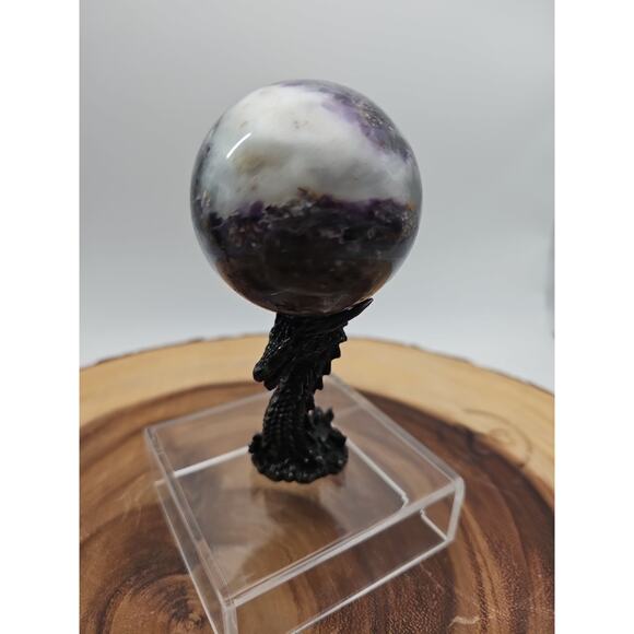 Rainbow Labradorite Sphere .45lb 53mm W/Dragon Stand - Picture 10 of 11